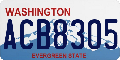 WA license plate ACB8305