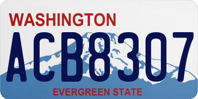 WA license plate ACB8307