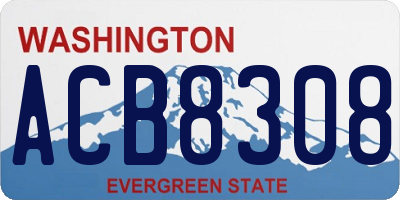 WA license plate ACB8308
