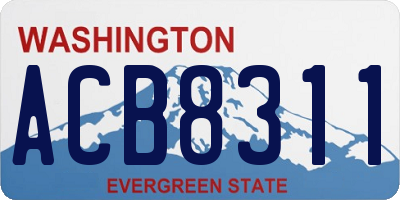 WA license plate ACB8311