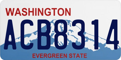 WA license plate ACB8314