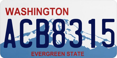 WA license plate ACB8315