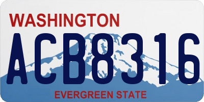 WA license plate ACB8316
