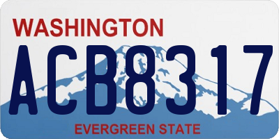 WA license plate ACB8317