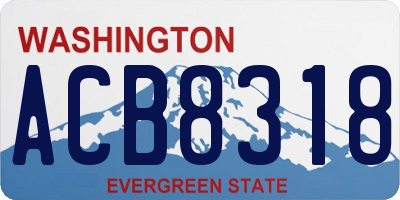 WA license plate ACB8318