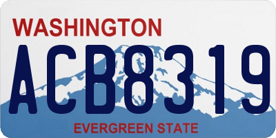 WA license plate ACB8319