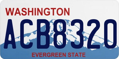 WA license plate ACB8320