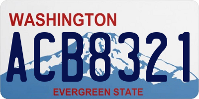 WA license plate ACB8321