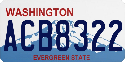 WA license plate ACB8322