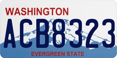 WA license plate ACB8323