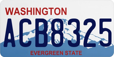 WA license plate ACB8325