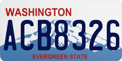 WA license plate ACB8326