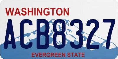 WA license plate ACB8327