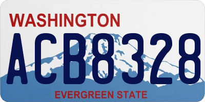WA license plate ACB8328