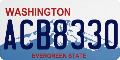 WA license plate ACB8330