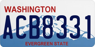 WA license plate ACB8331