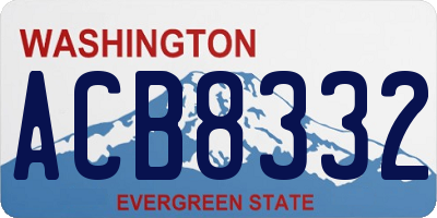 WA license plate ACB8332