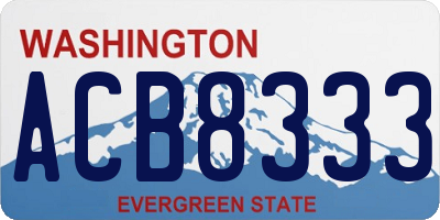WA license plate ACB8333