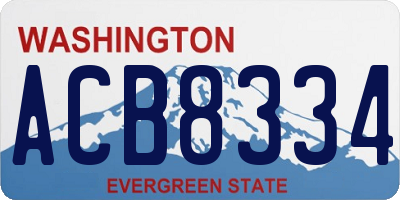 WA license plate ACB8334