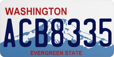 WA license plate ACB8335