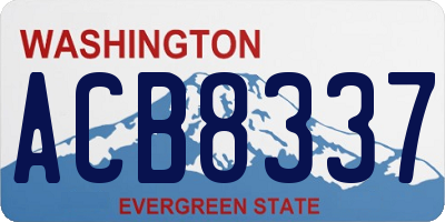 WA license plate ACB8337