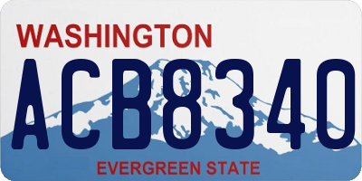 WA license plate ACB8340