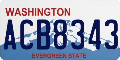 WA license plate ACB8343
