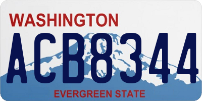WA license plate ACB8344
