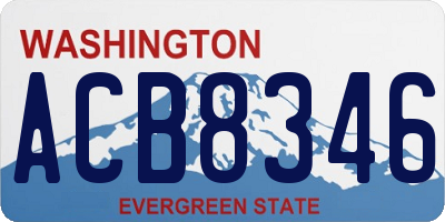 WA license plate ACB8346