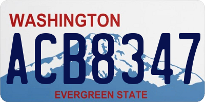 WA license plate ACB8347