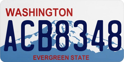 WA license plate ACB8348