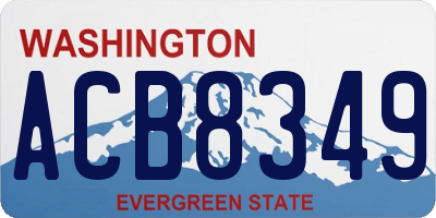 WA license plate ACB8349