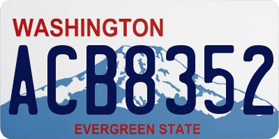 WA license plate ACB8352