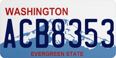 WA license plate ACB8353