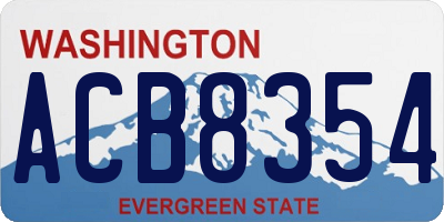 WA license plate ACB8354