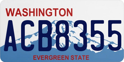 WA license plate ACB8355