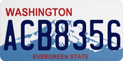 WA license plate ACB8356