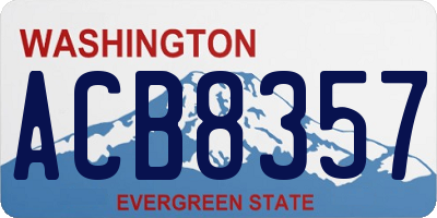 WA license plate ACB8357