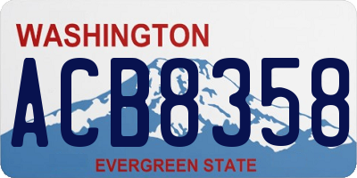 WA license plate ACB8358