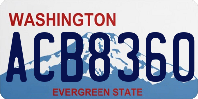 WA license plate ACB8360