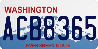 WA license plate ACB8365