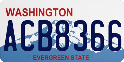 WA license plate ACB8366
