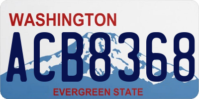 WA license plate ACB8368
