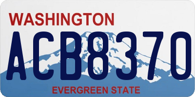 WA license plate ACB8370