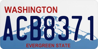 WA license plate ACB8371