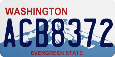 WA license plate ACB8372