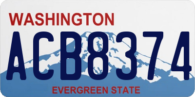 WA license plate ACB8374