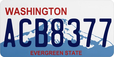 WA license plate ACB8377