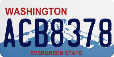 WA license plate ACB8378