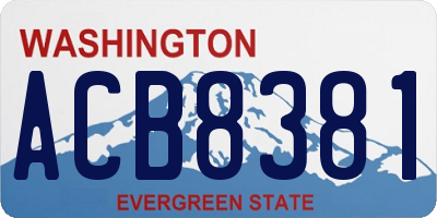 WA license plate ACB8381